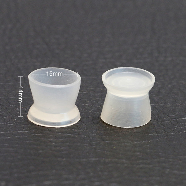 200Pcs/Bottle Big Size Silicone Soft Protecting Needles Pigment Holder Ink Cup For Tattoo Tools With Bottom White Color IA209B