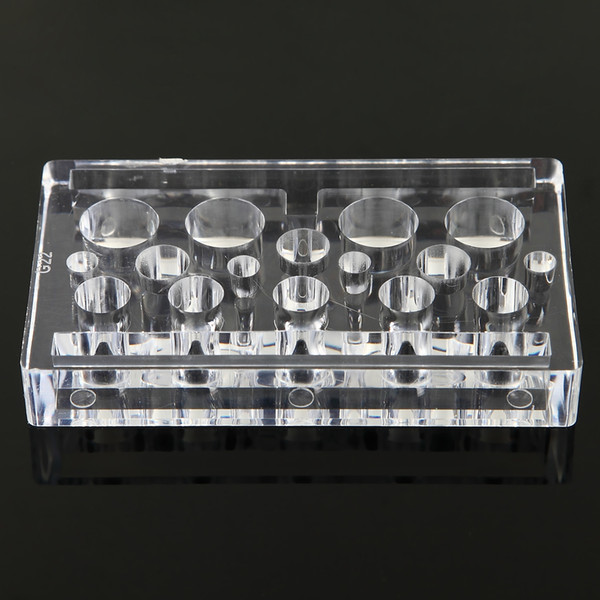 16 Holes Rectangle Acrylic Tattoo Ink Cup Clear Crystal Permanent Makeup Pigment Cups Caps Storage Container Rack Holder Stand