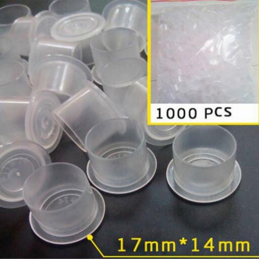 17x14mm Disposable Tattoo Ink Cup With Stand Base Attached Transparent Ink Cap For All Professional Artist and Tattoo Lovers