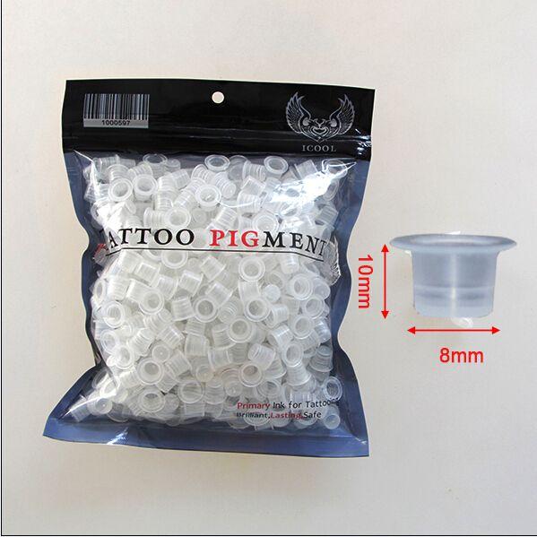 500pcs 8mm Medium Size Plastic Disposable Tattoo Ink Holder Cups Pigment Supplies Permanent Makeup