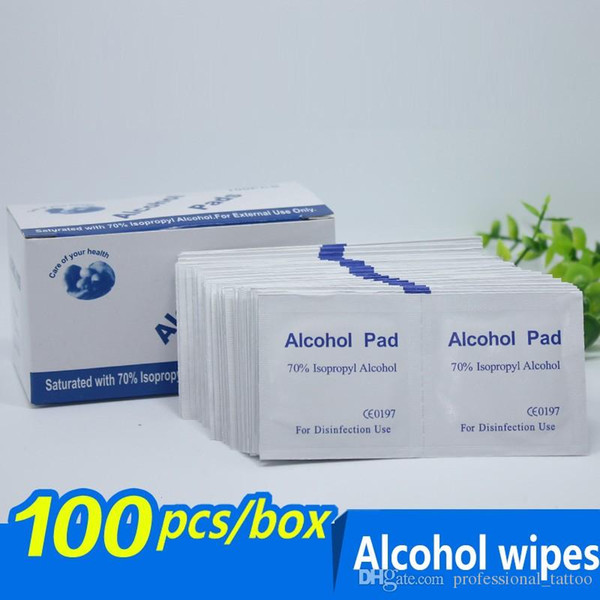 100pcs/lot Alcohol Prep Swap Pad Wet Wipe for Antiseptic Skin Cleaning Care Jewelry Mobile Phone Clean