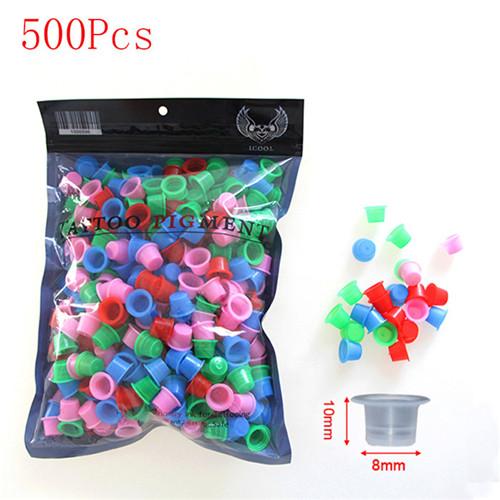 500pcs Plastic 11mm Clear Medium Size Permanent Makeup Tattoo Ink Cups Pigment Caps Tattoo Accessories Supply Free Shipping