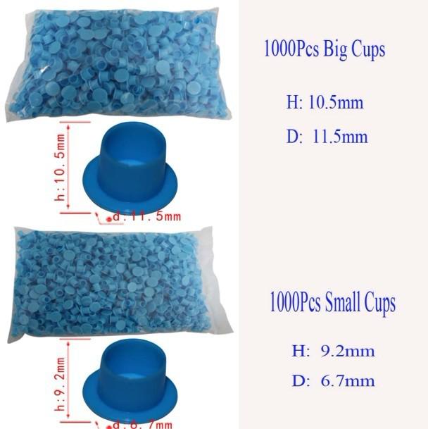 1000pcs Large Size Ink Cups + 1000pcs Small Size Ink Cups Tattoo Supply