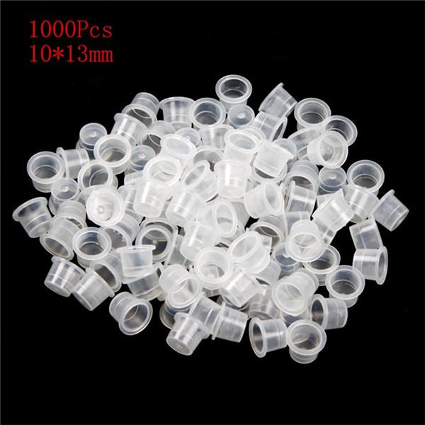 YILONG 1000pcs Plastic 10*13mm Medium Permanent Makeup Tattoo Ink Cups Pigment Caps Tattoo Accessories Supply Free Shipping