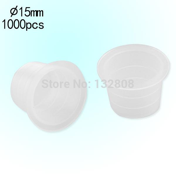 Wholesale-1000pcs Large White Plastic Tattoo Ink Pots Clean Pigment Holder Cup Cap Free Shipping