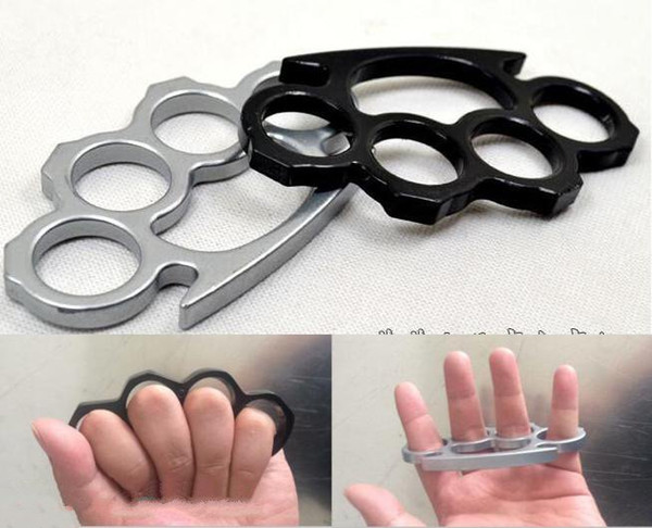 (Black or Silver)Thin Steel Brass knuckle dusters,Self Defense Personal Security Women and Men self-defense Pendant Free shipping