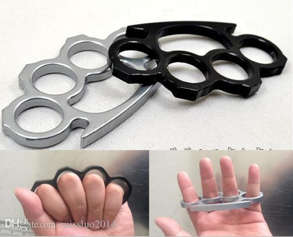 (Black or Silver)Thin Steel Brass knuckle dusters,Self Defense Personal Security Women and Men self-defense Pendant Free shipping