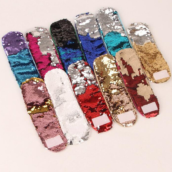 2018 Mermaid Sequin Bracelet Wristband Cuff Sequins Bracelets Women Charm Jewelry Girl Wedding Favors Mermaid Bracelet Wristband Bangle