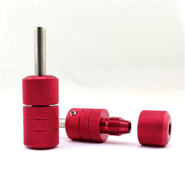 Wholesale- Discount 5Pcs/Lot 25mm Size Aluminum Auto Lock Red Color diameter Tattoo Tube Tattoo Grips Free Shipping