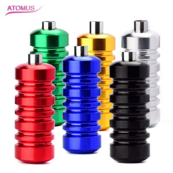 6pcs/set 6 Colors Kinds Of New Ribbed Tattoo Aluminum Alloy Machine Grips Tubes Stainless Steel Tips Tools Kit