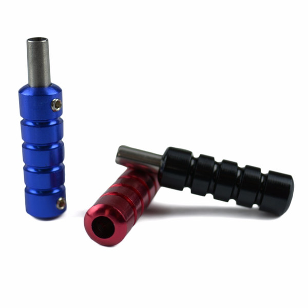 High Quality 1pcs Aluminum Tattoo Machine Grip Stainless Steel Blue Pipe for Guns Tube Tattoo Accesories Handle Supplies