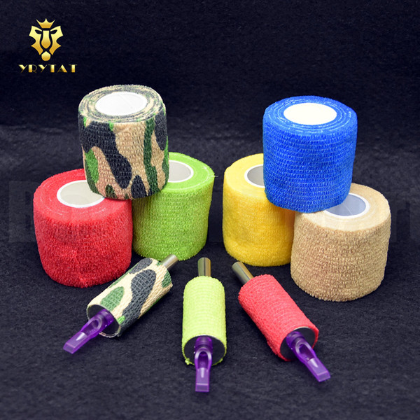 Original YRYTAT 6PCS Tattoo Grip Cover Magic Bandage Grip Cover 50mm Mix Colors For Tattoo Tubes TBC01-6#