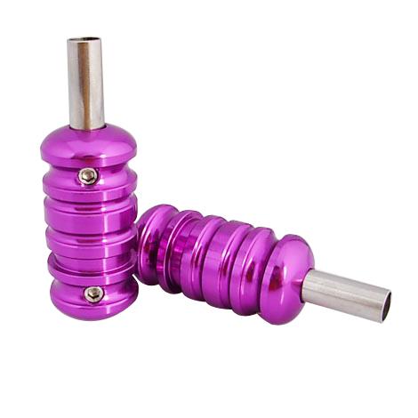 Wholesale-Purple New Tattoo Aluminum 1 pcs Alloy Machine Grips 22mm Tubes Tips Tools Kit Free Shipping