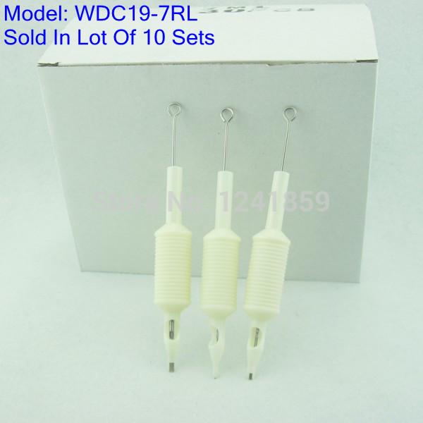 Wholesale-7RL Tattoo Tube Needle Combos With 19mm Grip Supply WDC19-7RL# Sold In Lot Of 10 Sets