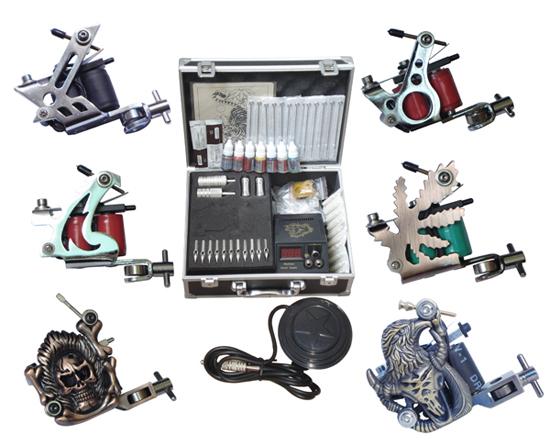 TK014 Professional Complete Tattoo Kit Tattoo Starter Set Body Art kit 8 Machines F5ee Shipping By EMS