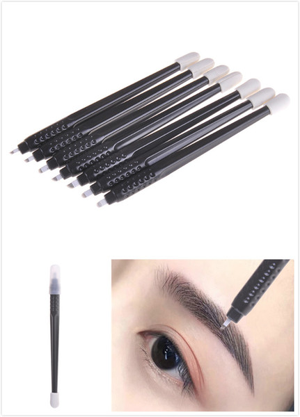 1PC Microblading Manual Disposable Tattoo Pen With Needles Eyebrow Tattoo Permanent Makeup 7F-18U Pins Needles Embroidery Blades