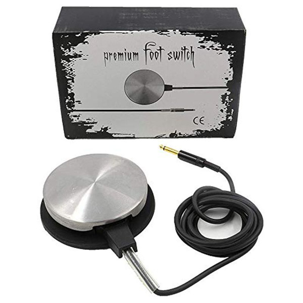 Tattoo Foot Pedal Tattoo Pedal 360 Degree Round Stainless Steel Foot Pedals with 6.5ft Silicon Soft Wire for use