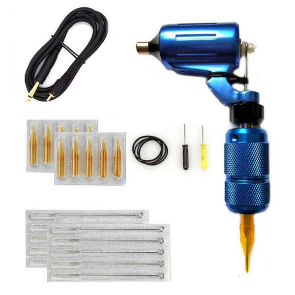 Nano Cartridge Swiss Motor Blue Rotary Cartridge Tattoo Machine Set Grip Needle Free RCA Cord Supply