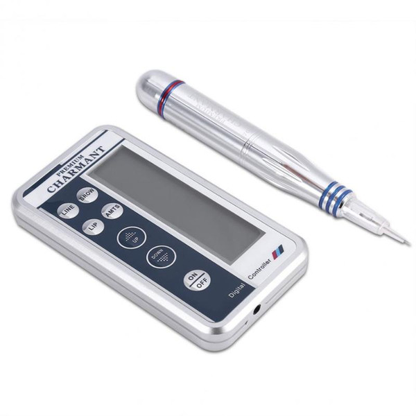 Digital LCD display Stainless Steel Permanent Makeup Tattoo Machine Microblading Pen Eyebrow Lip Pen Kits + Cartridge Needles