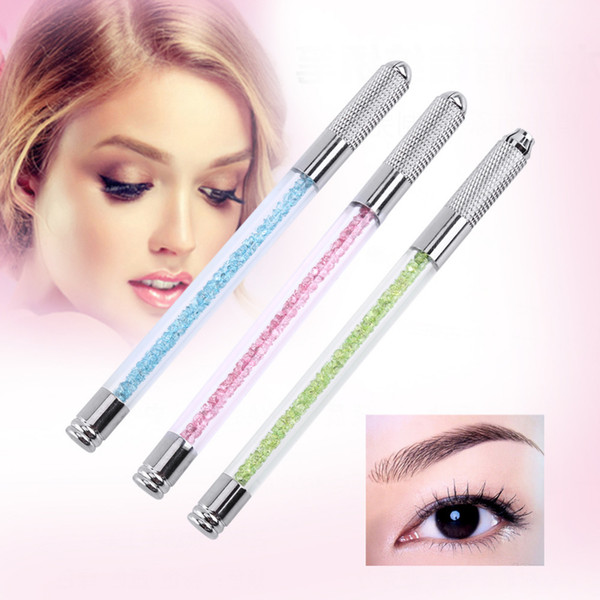 Wholesale- 3 Colors Semipermanent Manual Dual-Head Tebori Eyebrow Tattoo Pen Microblading Professional Hot
