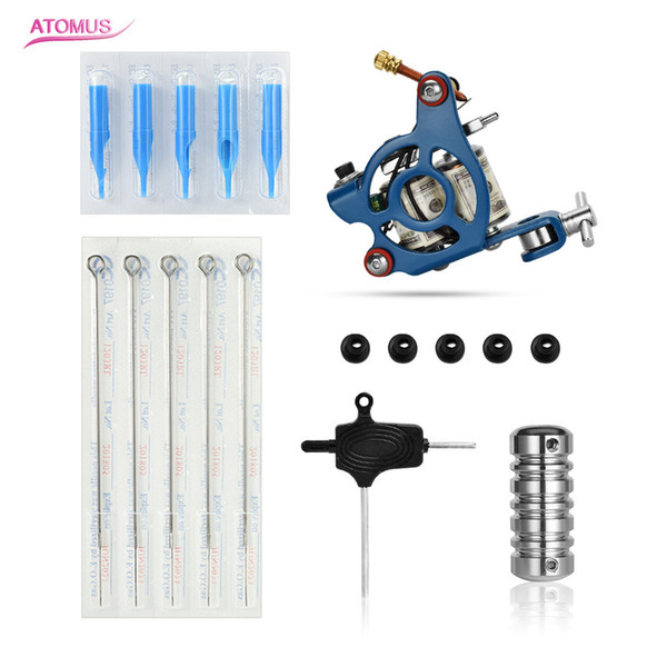 Coil Tattoo Kit Professional De Tatuagem Maquina Completa Tattoo Grip Nozzle Tips Silicone T Type For Permanent Makeup Kit