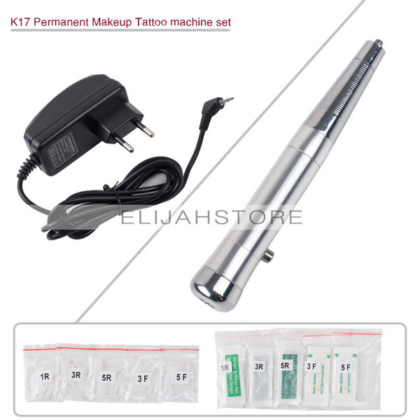 Wholesale-CHUSE Permanent Makeup Eyebrow Machine Set Makeup Tatto Kits Silver K17, Aluminum Alloy Tattoo Machine tattooing