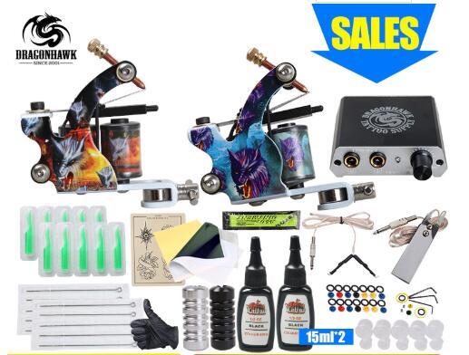 Complete Beginner Tattoo Kit Mini Tattoo Power Supply Cheap Tattoo Kit Set Grips Needles Tips Supplies