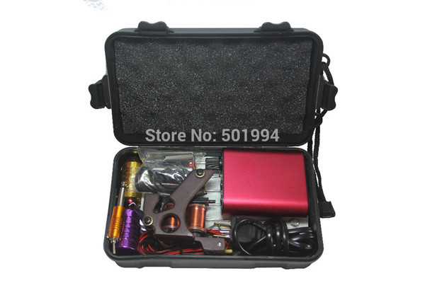 Wholesale- Tattoo Kit Professional with Best Quality Permanent Makeup Machine For Tattoo Equipment Cheap Red Tattoo Machines