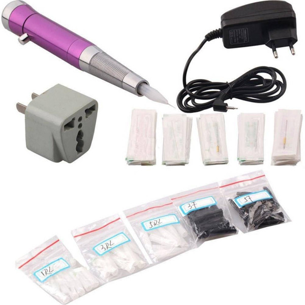 Permanent Eyebrow Tattoo Pen Machine Kit Needles Tips 2018 New Arrival High Quality