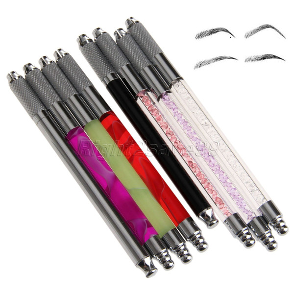 Wholesale- 8 Colors 3D Eyebrow Manual Tattoo Pen Machine Manual Microblading Pen Eyebrow Embroidery Tattoo Machines For Permanent Makeup