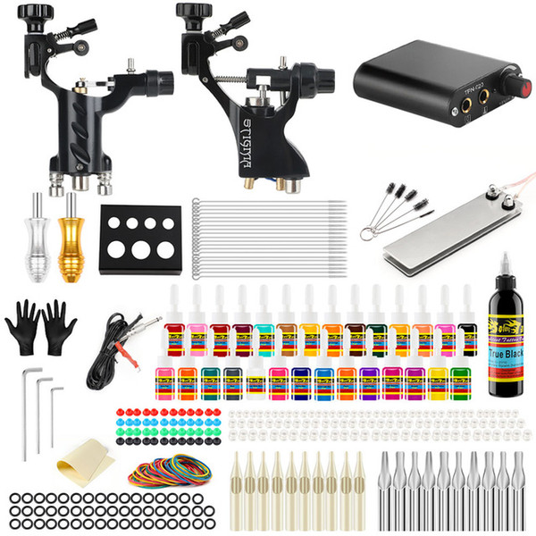 New Arrival Tattoo Machine Kit Complete Sets Rotary Machines for Body Art Color Inks Power Supply