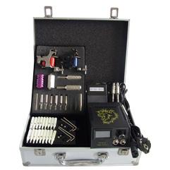 Basekey Tattoo Kit K204 2 Guns Machine With Power Supply Grips Back Stem Tube 40 Color Ink Cups Needles