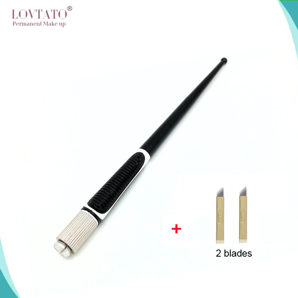 Wholesale- Tebori Pen Microblading pen tattoo machine for permanent makeup eyebrow tattoo beauty manual pen 2pcs needle blade