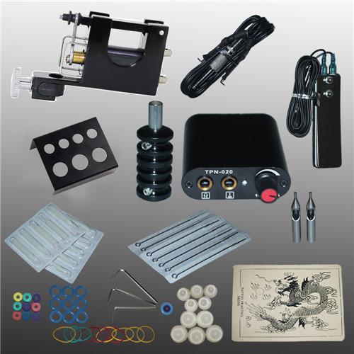 Complete Tattoo Kits Tattoo Guns Machine Black Tattoo Machine Power Supply Disposable Needle Free Shipping 1100608-1kit