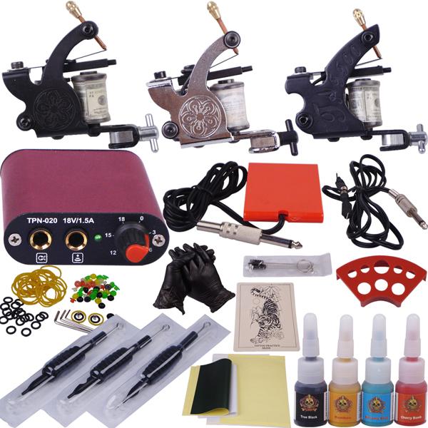 Professional Hot Sale Tattoo Kits Iron Coil Guns Machines Tattoo Needles Accessories Supplies for Beginners Free Shipping