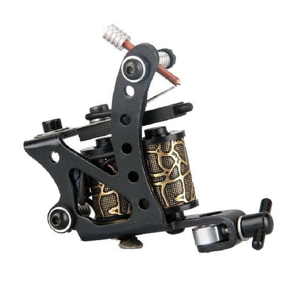 Wholesale- 2016 hot sale New Pro Tattoo Machine Gun Shader Liner 8 Wrap Coils Low Noise Professional Lightweight Zinc Alloy Durable Black