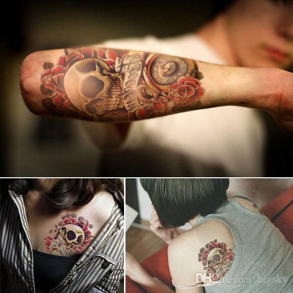 Free shipping. body tattoo stickers, waterproof and sweat flower and large arm tattoo stickers arge arm tattoo stickers