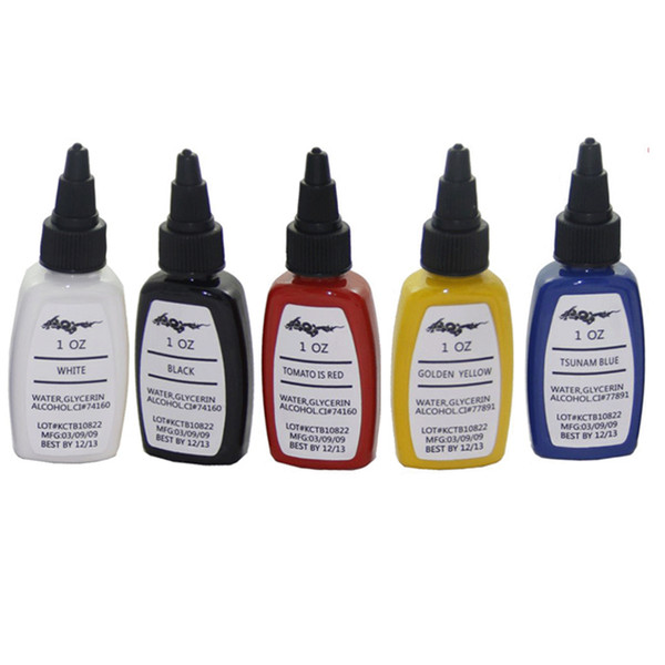 5pcs tattoo pigment set professional tattoo ink kit 30ml(1OZ) 5 colors tattoo ink
