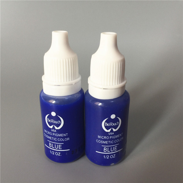 2Pcs Blue Colors Biotouch Permanent Makeup Micro Pigment Cosmetic Manual Tattoo Ink 1/2 oz For 3D Eyebrow Eyeliner Lip