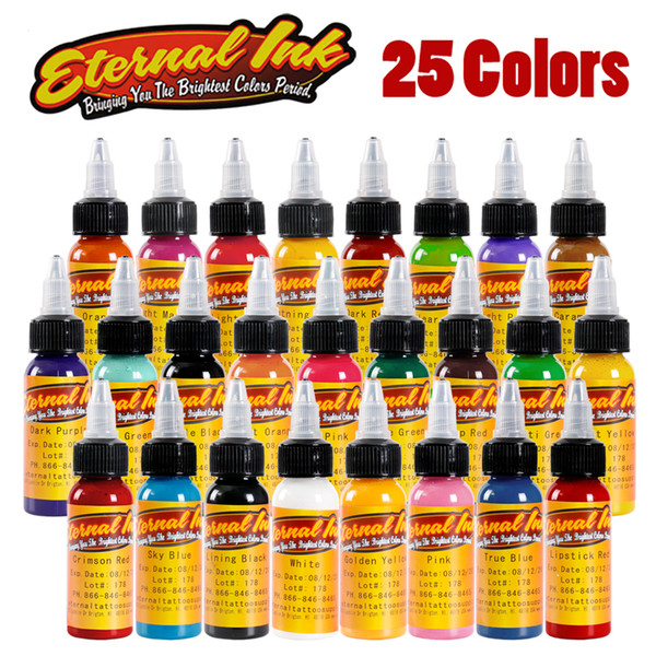 Wholesale New Arrival 25 Color Top quality Tattoo Permanent Ink Beauty Kit 1oz/bottle (30ml) free shipping