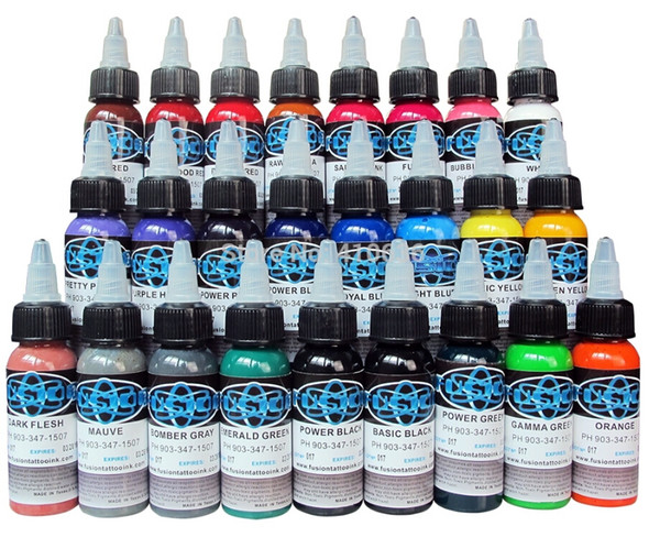 Fusion Tattoo Ink Fusion 25 Colors Set 1 oz 30ml/Bottle Tattoo Pigment Kit TI601-30-25 Free Shipping Hot sale