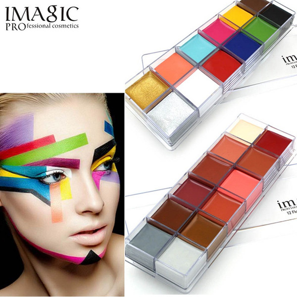 IMAGIC 12 Colors Body Face Oil Paints Professional DIY Painting Oil Art Make Up Use In Face Or Body Makeup Face Paint Palette