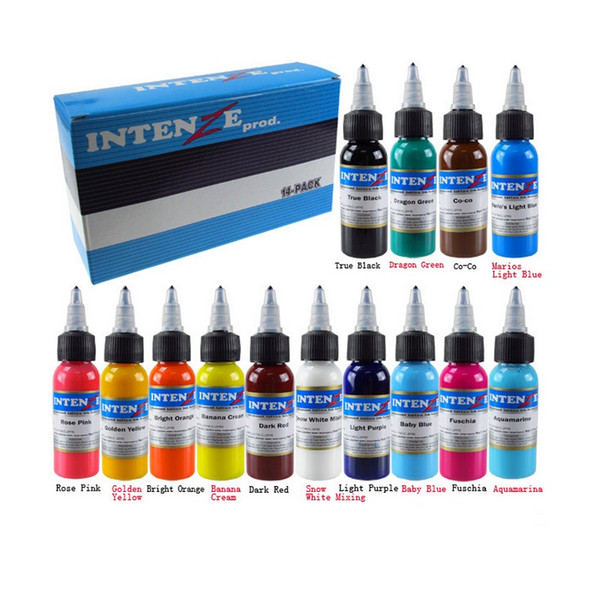 Wholesale- New Arrival Tattoo Inks 14 Colors 30ml/bottle Tatto Pigment Inks Set For Body Tattoo Art Kit Free Shipping