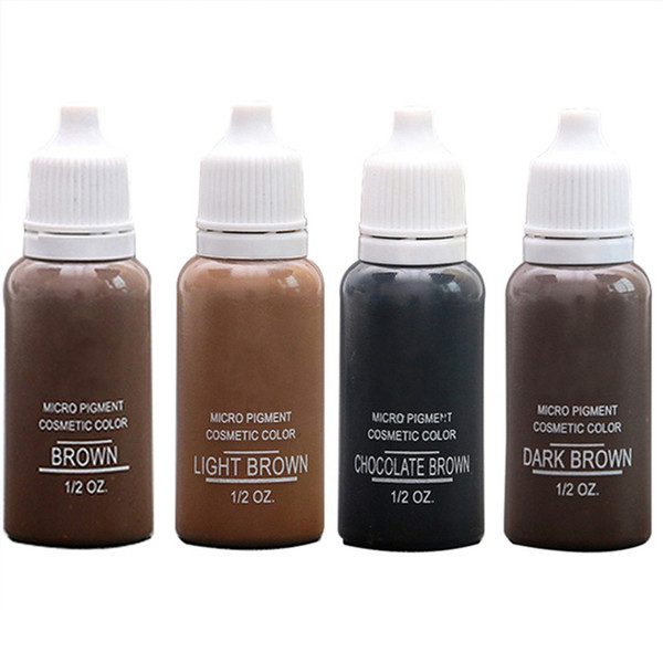 4 Colors USA Brow Microblading Pigments Inks Dark Light Brown For Eyebrows Permanent Makeup Basic Eyebrow Dye For Tattooing