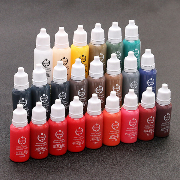 Top Quality ! Tattoo ink BIOTOUCH permanent makeup pigments 15ml cosmetic biotouch tattoo ink paint for eyebrow lip body 23 COLOR