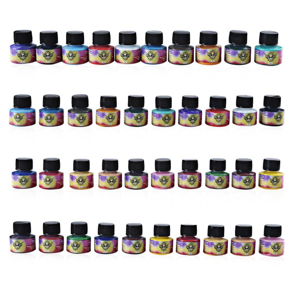 Wholesale-Hot Sales 40pcs Professional Tattoo Inks Delicate Texture 5ML Long Lasting Safe Colorful Tattoo Ink Fast Pigment Kit Easy-to-use