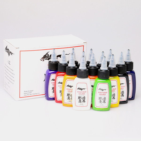 15ml Professional Tattoo Ink 14 Colors Set 1oz 15ml/Bottle Tattoo Pigment Kit Fashion Makeup cosmetics