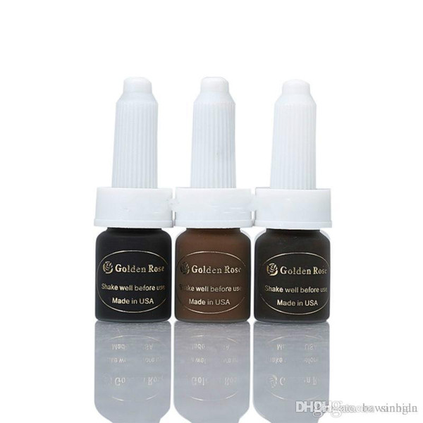 3 Bottles New Beauty Semi-Permanent Makeup Pigment 5ML/Bottles Eyebrow Tattoo Ink Hot Sale Free Shipping