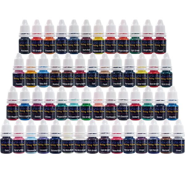 Wholesale- Solong Tattoo Tattoo Ink Pigment Set (8ml) 54 Color for Tattoo Machine Gun Kit TI2001-8-54