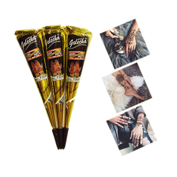 1Pc Black Henna Tattoos Indian Temporary Tattoo Ink Hand Arm Leg Body Art Tattoo Paint Paste YE3